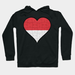 Indonesian Jigsaw Puzzle Heart Design - Gift for Indonesian With Indonesia Roots Hoodie